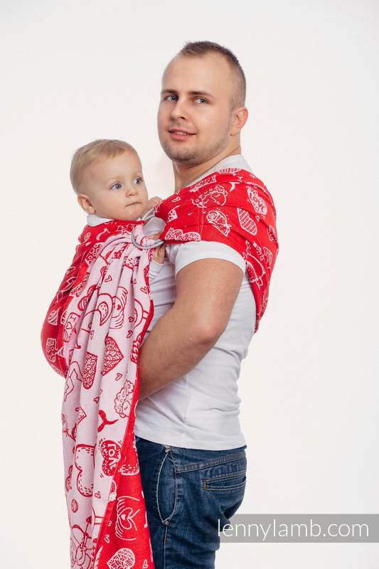Żakardowa chusta kółkowa do noszenia dzieci, bawełna - CZUŁE SŁÓWKA - long 2.1m #babywearing