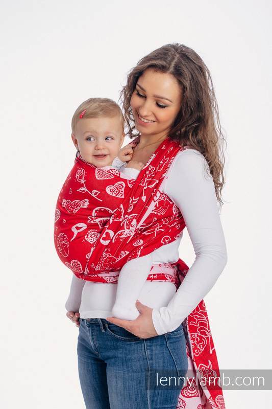 Żakardowa chusta do noszenia dzieci, bawełna - CZUŁE SŁÓWKA - rozmiar XS #babywearing