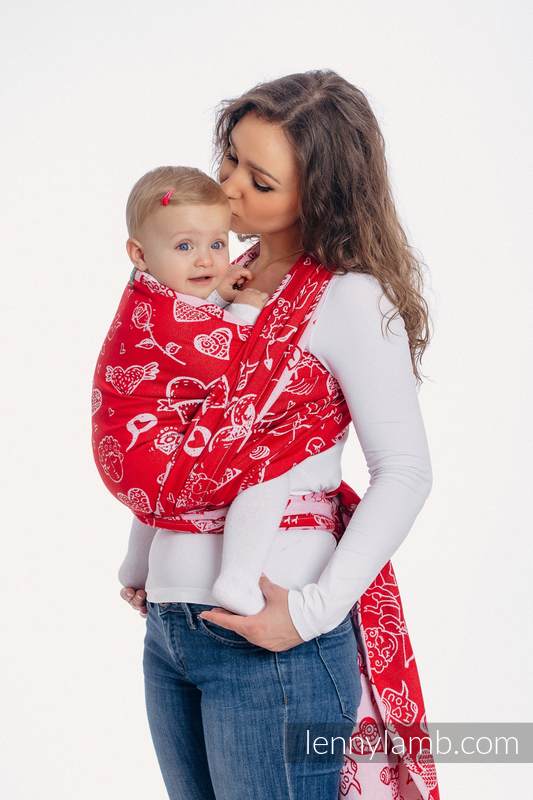 Żakardowa chusta do noszenia dzieci, bawełna - CZUŁE SŁÓWKA - rozmiar XS #babywearing