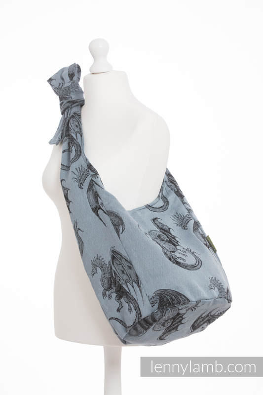 Hobo Bag made of woven fabric, 100% cotton - DRAGON STEEL BLUE #babywearing