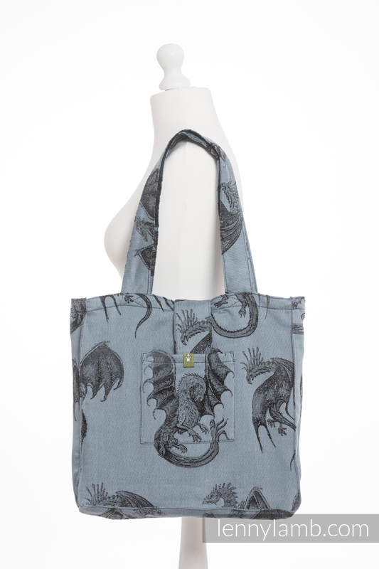 Shoulder bag made of wrap fabric (100% cotton) - DRAGON STEEL BLUE - standard size 37cmx37cm #babywearing