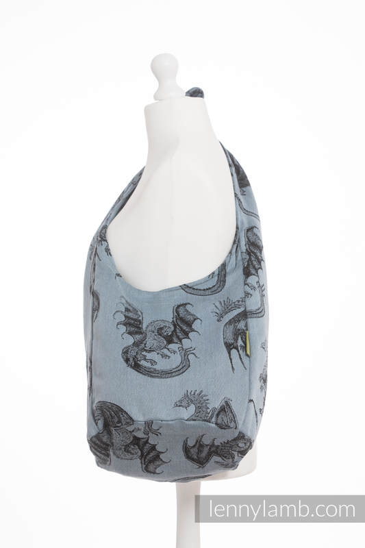 Hobo Bag made of woven fabric, 100% cotton - DRAGON STEEL BLUE #babywearing