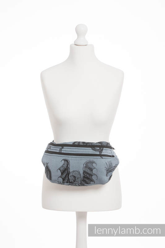 Waist Bag made of woven fabric, size large (100% cotton) - DRAGON STEEL BLUE #babywearing