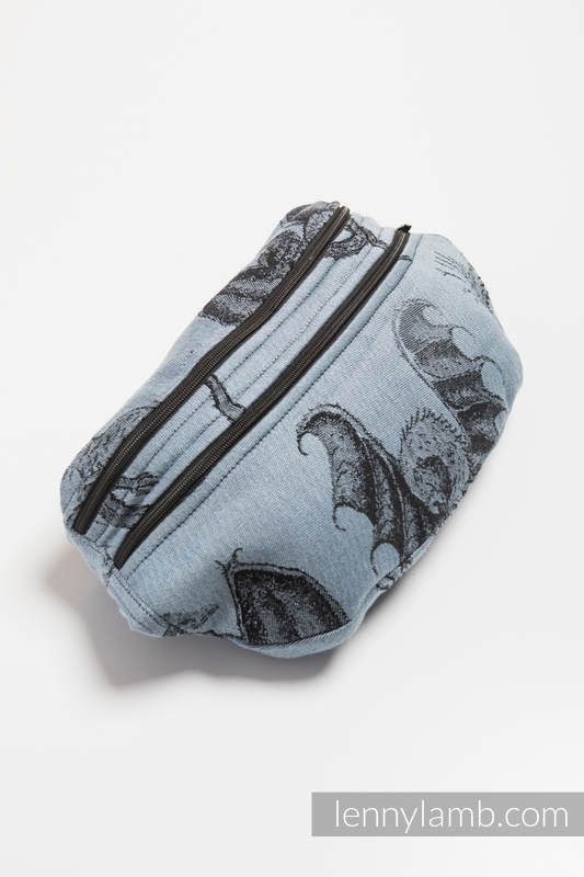 Riñonera hecha de tejido de fular, talla grande (100% algodón) - DRAGON STEEL BLUE (gardo B) #babywearing