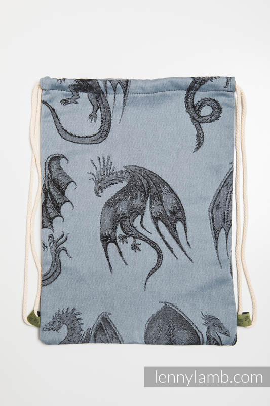 Sackpack made of wrap fabric (100% cotton) - DRAGON STEEL BLUE - standard size 32cmx43cm #babywearing