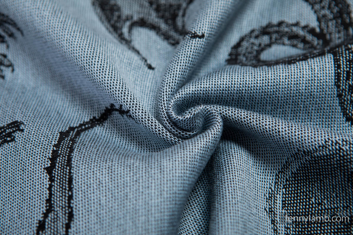 Baby Wrap, Jacquard Weave (100% cotton) - DRAGON STEEL BLUE - size M #babywearing