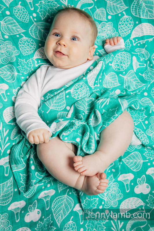 Muslin Square Set - DRAGONFLY RAINBOW, UNDER THE LEAVES, ICED LACE TURQUOISE & WHITE #babywearing