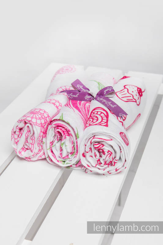 Mullwindeln Set - SWEET NOTHINGS, ROSE BLOSSOM, ICED LACE ROSA & WEISS #babywearing