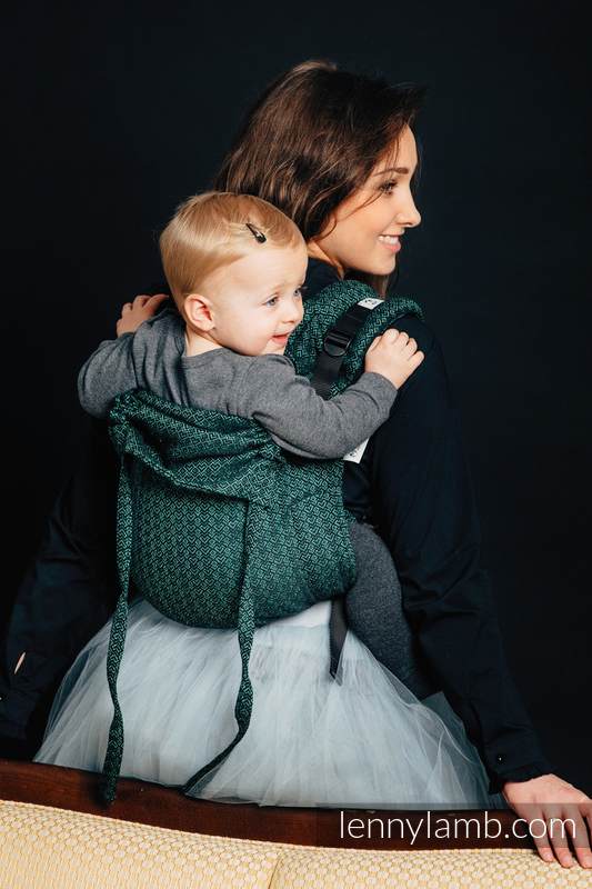 Lenny Buckle Onbuhimo baby carrier, standard size, jacquard weave (60% cotton 28% linen 12% tussah silk) - LITTLE LOVE - IVY #babywearing