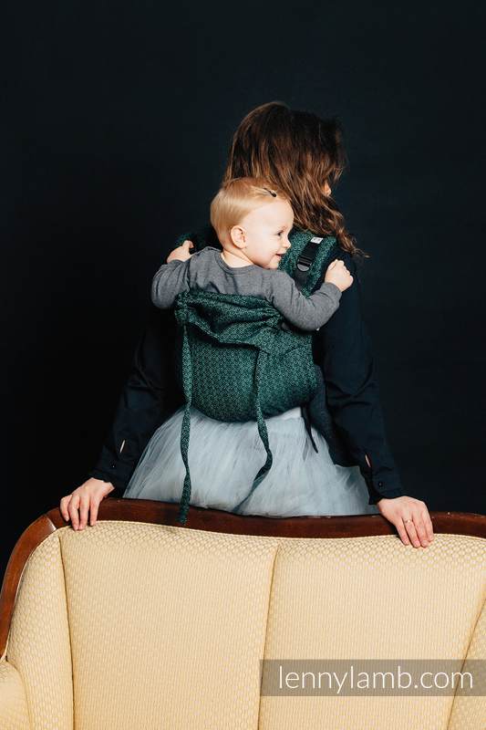 Lenny Buckle Onbuhimo baby carrier, standard size, jacquard weave (60% cotton 28% linen 12% tussah silk) - LITTLE LOVE - IVY #babywearing