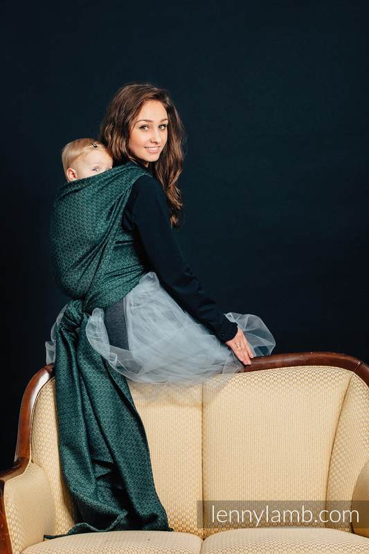 Tragetuch, Jacquardwebung (60% Baumwolle, 28% Leinen, 12% Tussahseide) - LITTLE LOVE - IVY - Größe L #babywearing