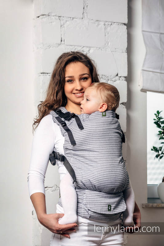 Mochila LennyUp, talla estándar, tejido tessera 100% algodón - conversión de fular BASIC LINE SELENITE #babywearing