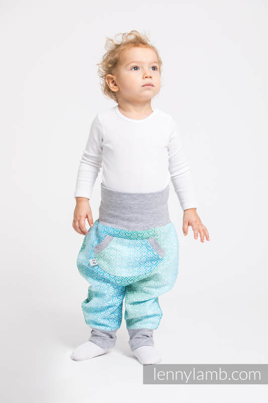 LennyBaggy - Größe 98 - Big Love - Ice Mint mit Grau #babywearing