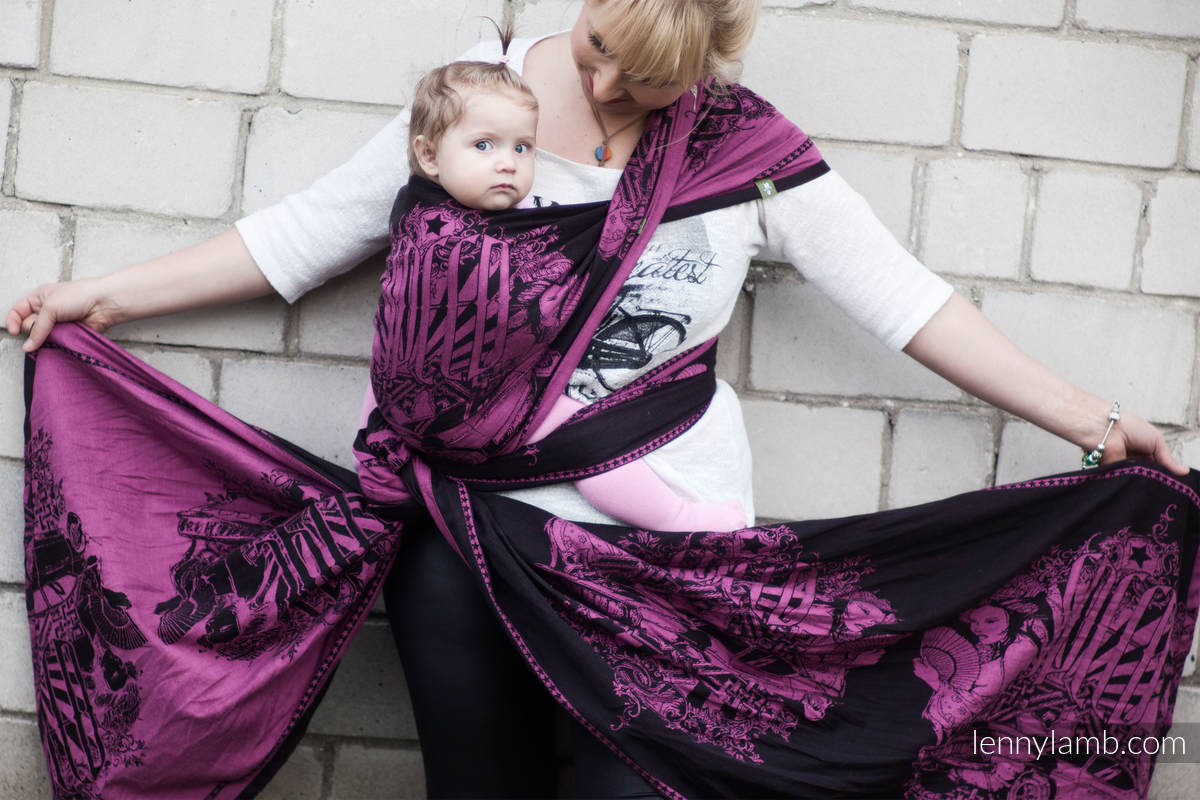 Speed Purple & Black, jacquard weave fabric, 100% cotton, width 70 cm, weight 280 g/m² #babywearing