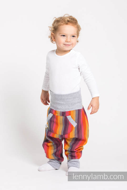 LennyBaggy - taille 98 - Rainbow Red Cotton avec Gris #babywearing