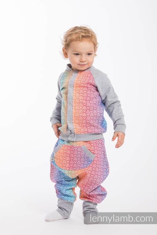 Children sweatshirt LennyBomber - size 86 - Big Love - Rainbow & Grey #babywearing