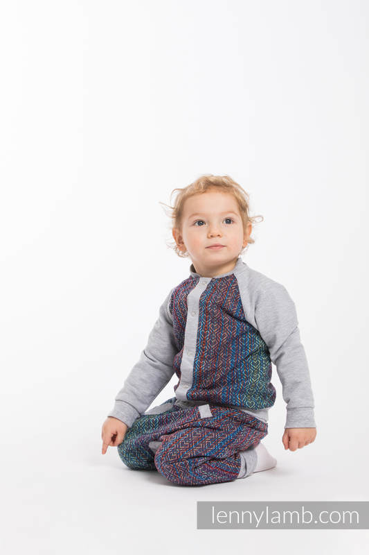 Children sweatshirt LennyBomber - size 98 - Big Love - Sapphire & Grey #babywearing