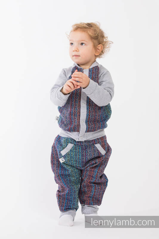 Children sweatshirt LennyBomber - size 80 - Big Love - Sapphire & Grey #babywearing