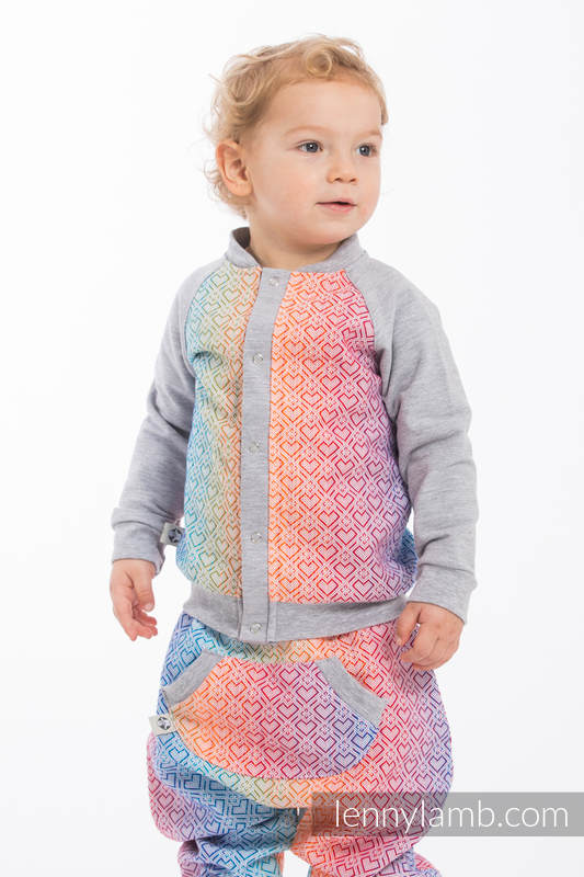 Children sweatshirt LennyBomber - size 74 - Big Love - Rainbow & Grey #babywearing
