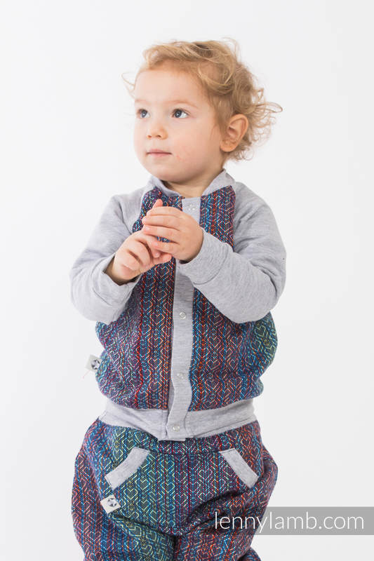 Children sweatshirt LennyBomber - size 98 - Big Love - Sapphire & Grey #babywearing