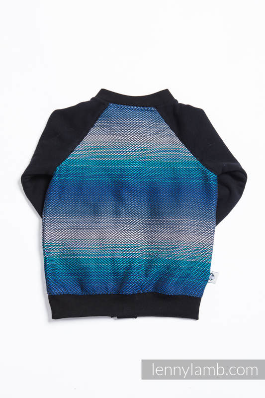 Felpa per bambini LennyBomber - taglia 62 - Little Herringbone Illusion & Nero (seconda scelta) #babywearing