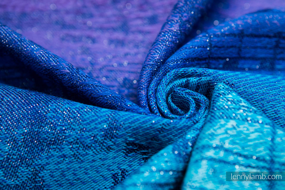 Baby Wrap, Jacquard Weave (60% cotton, 36% merino wool, 4% metallised yarn) - SYMPHONY EUPHORIA - size XL #babywearing