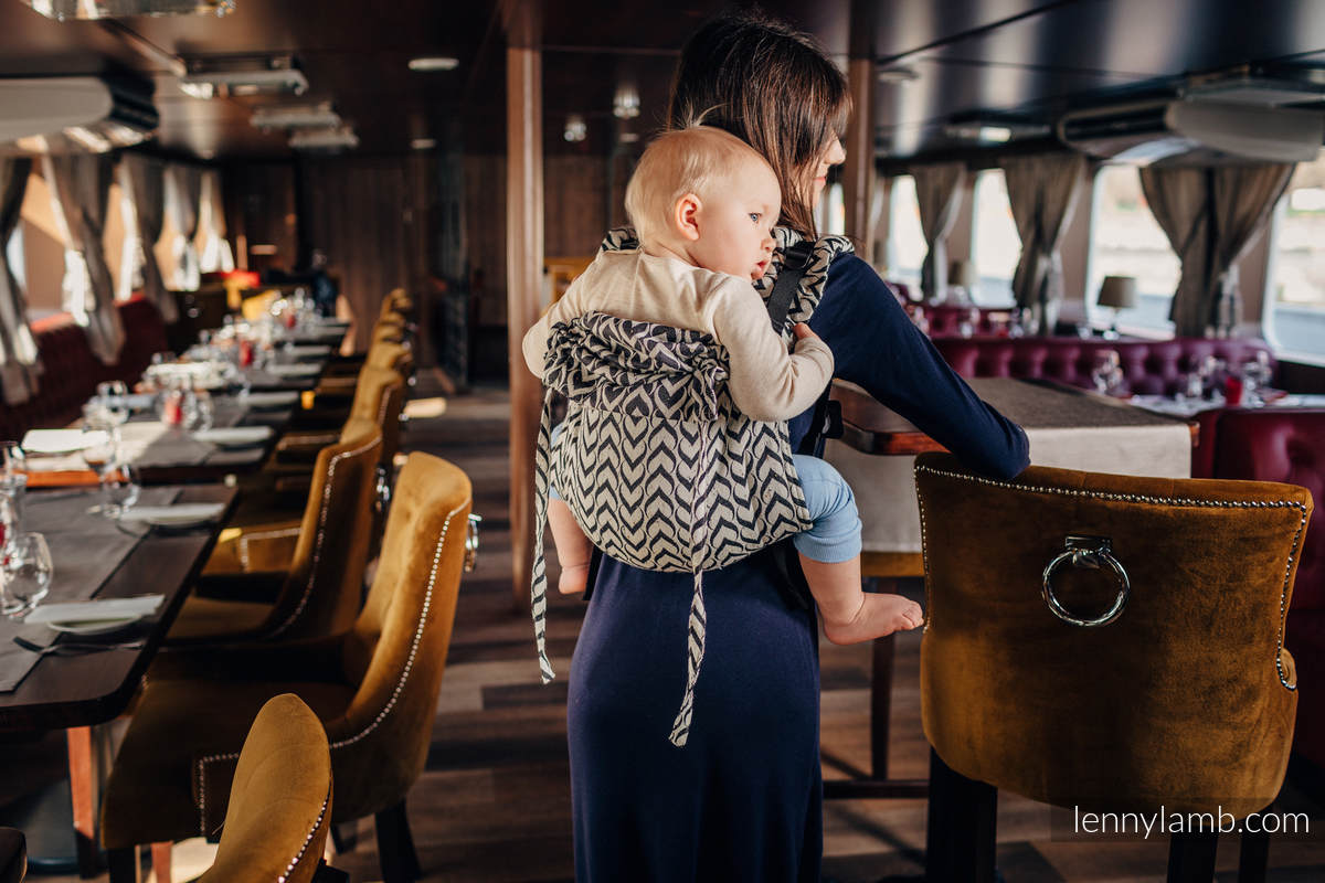 Nosidło Klamrowe ONBUHIMO z tkaniny żakardowej (44% bawełna, 56% wełna merino), rozmiar Toddler - ŁAŃCUCH MIŁOŚCI #babywearing