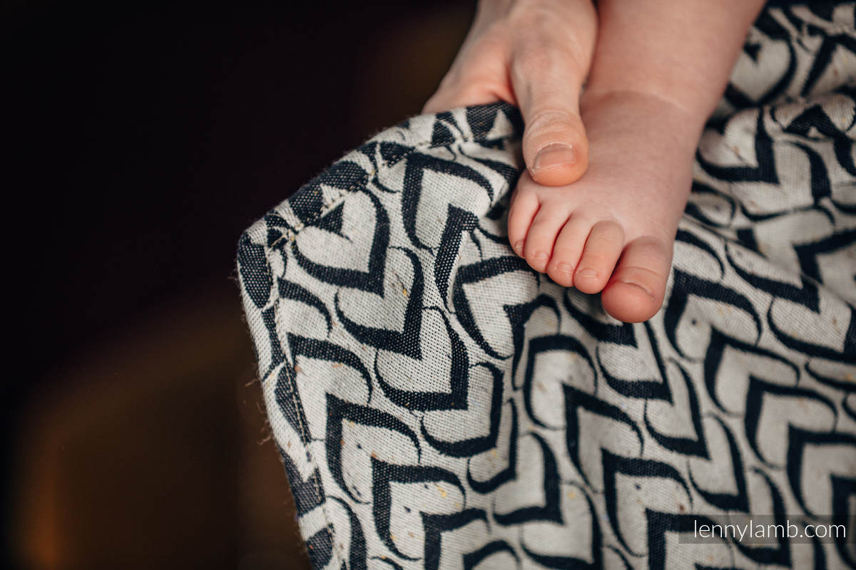 Baby Wrap, Jacquard Weave (44% cotton, 56% Merino wool) - CHAIN OF LOVE - size S #babywearing