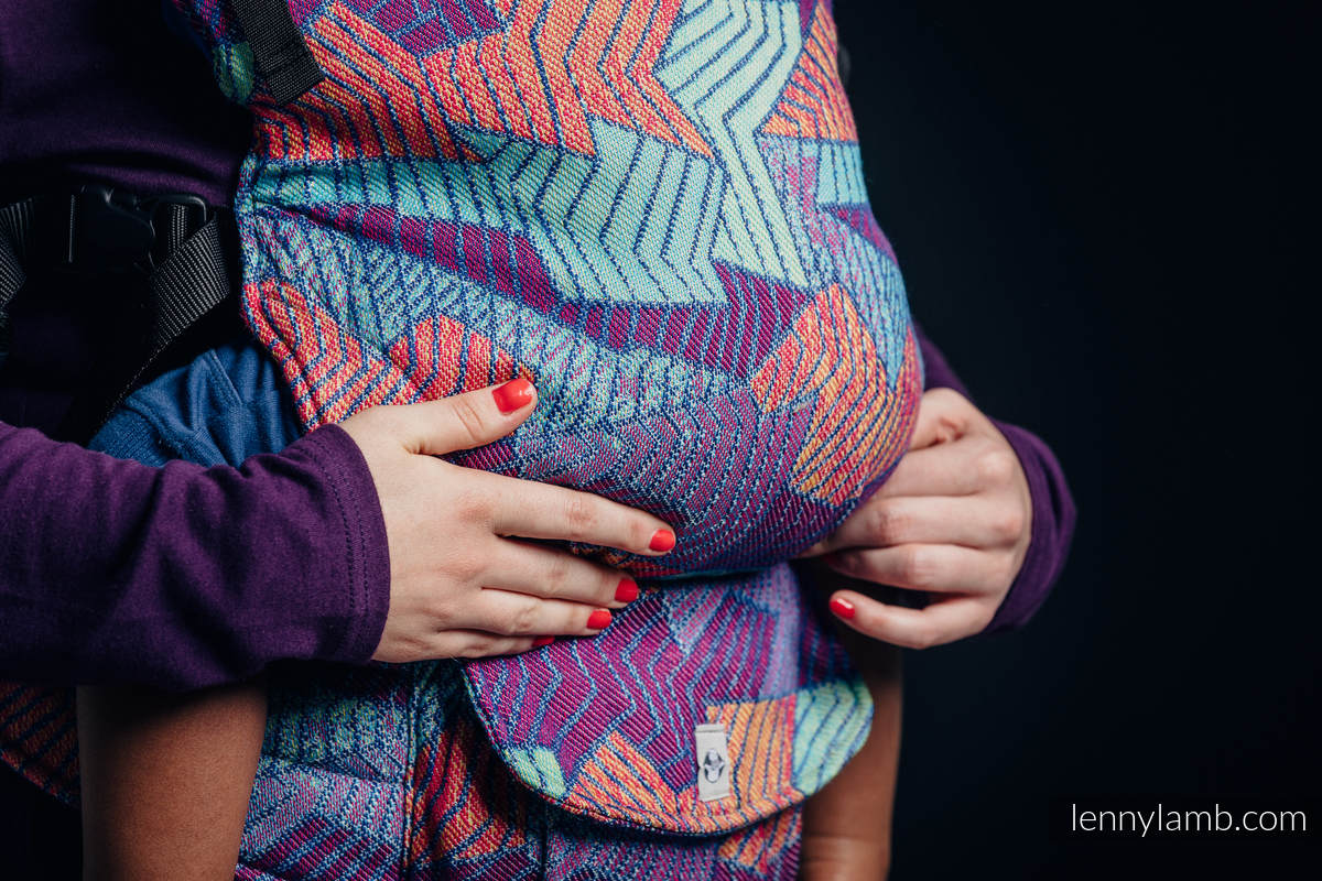 Mochila LennyUp, talla estándar, tejido jaquard (27% algodón, 73% lana merino) - conversión de fular PRISM #babywearing