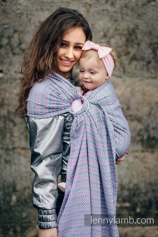Ringsling, Jacquard Weave (100% cotton) - with gathered shoulder - YUCCA - CHILLOUT - long 2.1m #babywearing