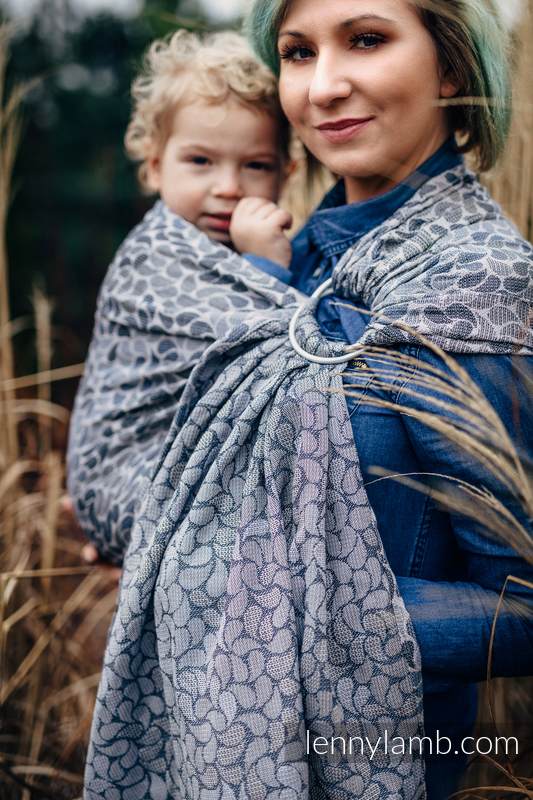 Żakardowa chusta kółkowa do noszenia dzieci, bawełna, ramię bez zakładek - KOLORY TAJEMNICY - long 2.1m #babywearing