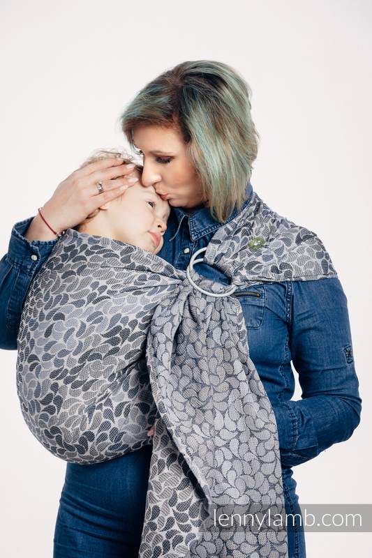 Żakardowa chusta kółkowa do noszenia dzieci, bawełna - KOLORY TAJEMNICY - long 2.1m #babywearing