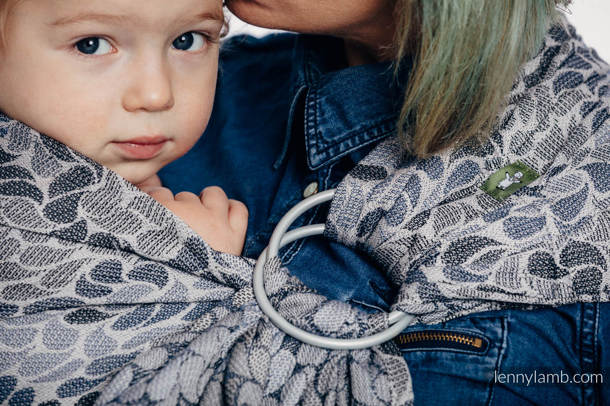 Żakardowa chusta kółkowa do noszenia dzieci, bawełna - KOLORY TAJEMNICY - long 2.1m #babywearing