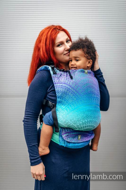 LennyUp Carrier, Standard Size, jacquard weave 100% cotton - PEACOCK’S TAIL - FANTASY #babywearing