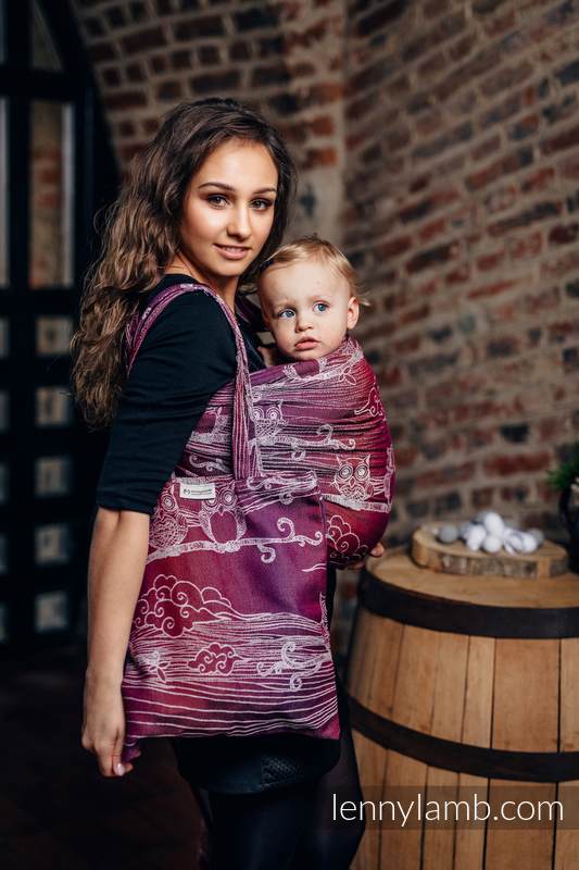 Shopping bag made of wrap fabric (100% cotton) - BUBO OWLS - LOST IN BORDEAUX #babywearing