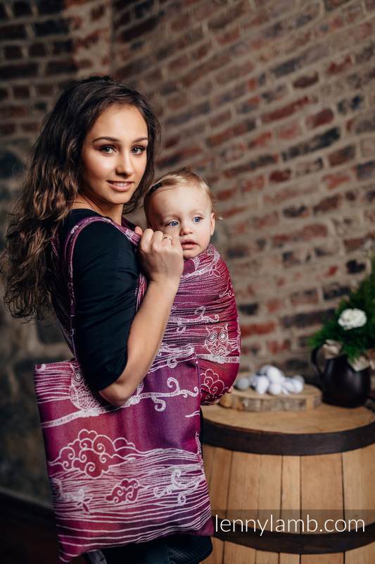 Shopping bag made of wrap fabric (100% cotton) - BUBO OWLS - LOST IN BORDEAUX #babywearing