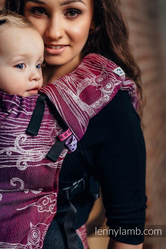 Drool Pads & Reach Straps Set, (60% cotton, 40% polyester) - BUBO OWLS - LOST IN BORDEAUX #babywearing