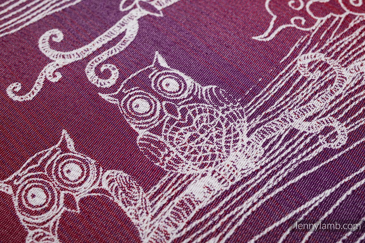 Écharpe, jacquard (100% coton) - BUBO OWLS - LOST IN BORDEAUX - taille S #babywearing