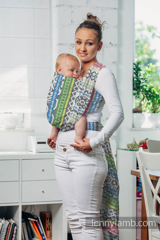 Żakardowa chusta do noszenia dzieci, bawełna - POSITIVE VIBES- rozmiar L #babywearing