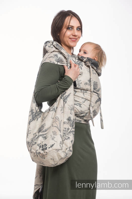 Hobo Bag made of woven fabric, 100% cotton - HERBARIUM #babywearing