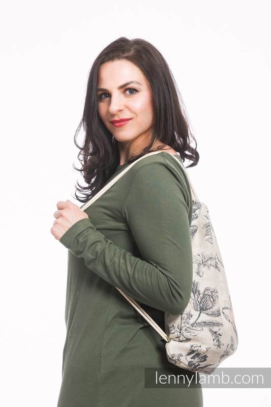 Sackpack made of wrap fabric (100% cotton) - HERBARIUM - standard size 32cmx43cm #babywearing