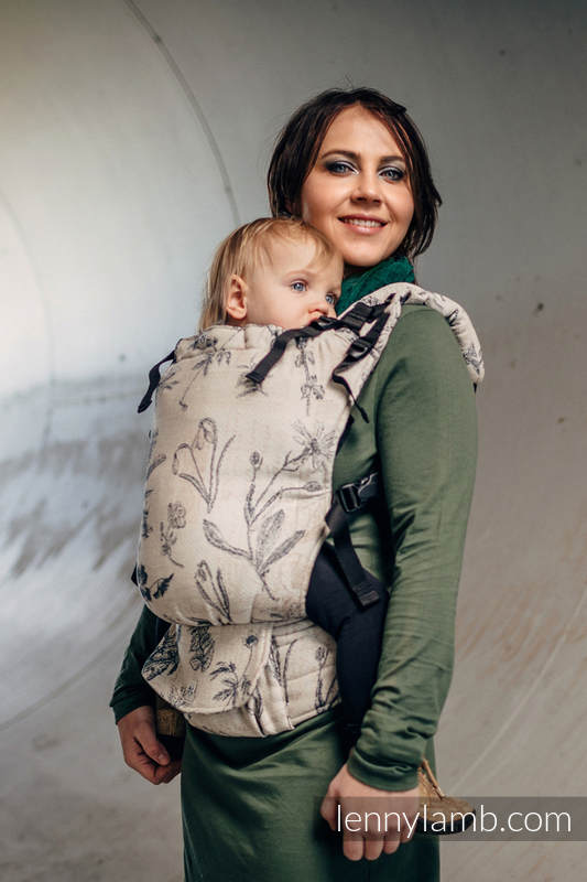 Mochila LennyUp, talla estándar, tejido jaquard 100% algodón - conversión de fular HERBARIUM #babywearing
