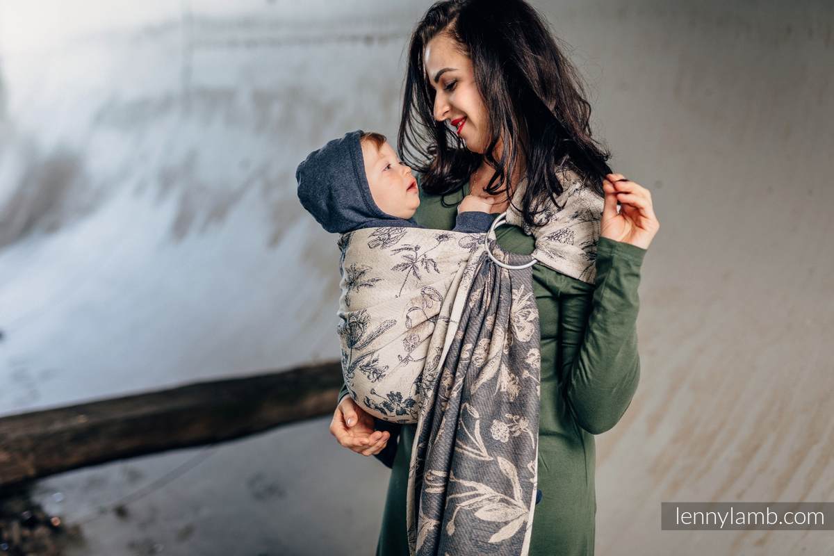 Żakardowa chusta kółkowa do noszenia dzieci, bawełna, ramię bez zakładek - HERBARIUM - long 2.1m #babywearing