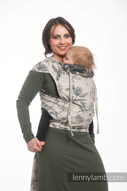 WRAP-TAI carrier Mini with hood/ jacquard twill / 100% cotton / HERBARIUM #babywearing
