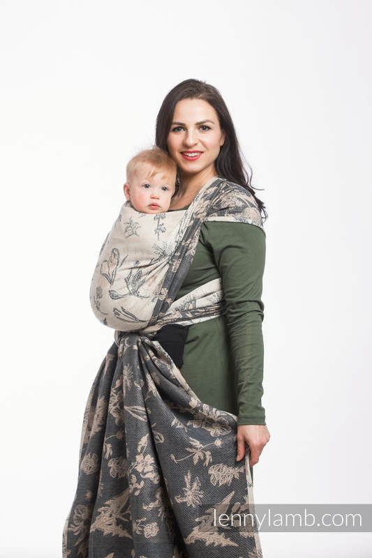 Baby Wrap, Jacquard Weave (100% cotton) - HERBARIUM - size XL #babywearing
