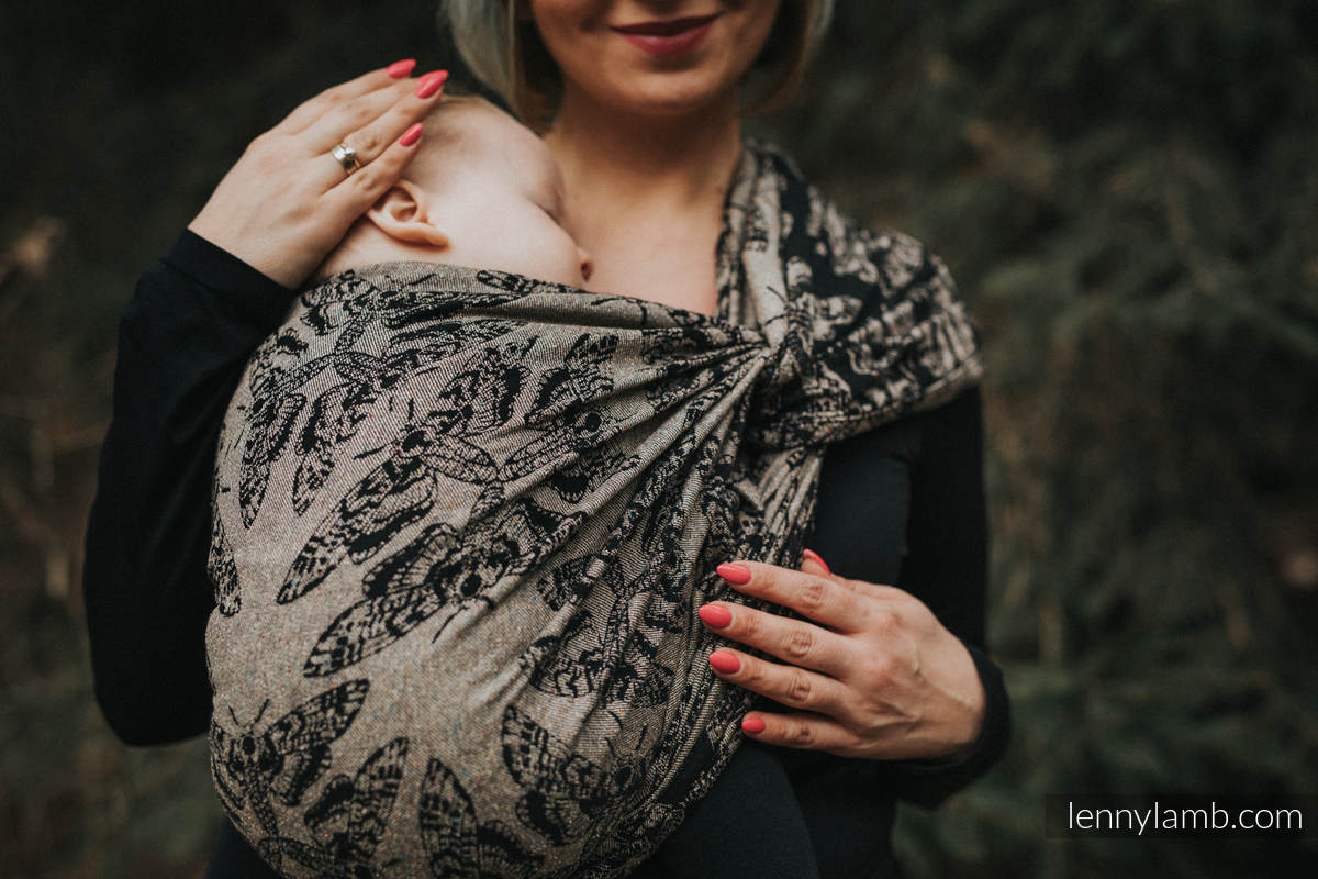 Baby Wrap, Jacquard Weave (65% cotton 35% silk) - QUEEN OF THE NIGHT - PAMINA - size S #babywearing