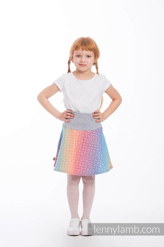 LennySkirt - Größe 128 - Big Love - Rainbow mit Grau #babywearing