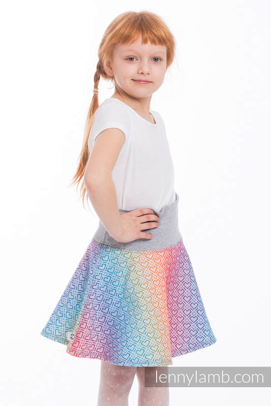 LennySkirt - Größe 110 - Big Love - Rainbow mit Grau #babywearing