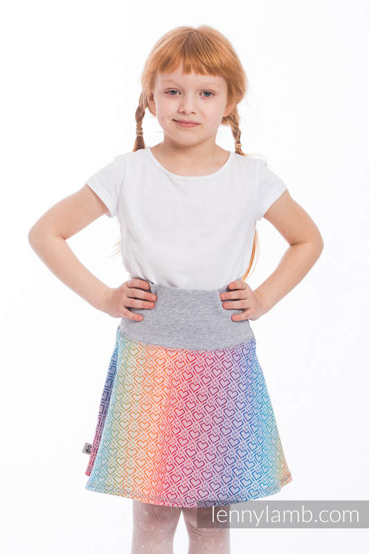 LennySkirt - Größe 140 - Big Love - Rainbow mit Grau #babywearing
