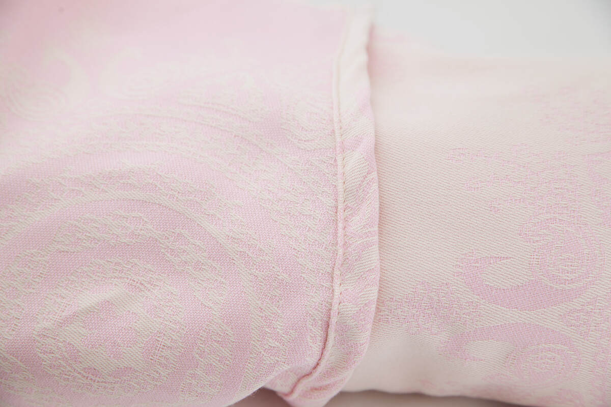 Żakardowa chusta do noszenia dzieci, bawełna - Paw Indyjski - Różowy z Bielą - rozmiar S #babywearing